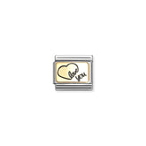 Nomination COMPOSABLE CLASSIC PLAETTCHEN Edelstahl, Email und 18k gold (60_(Herz + Love You))
